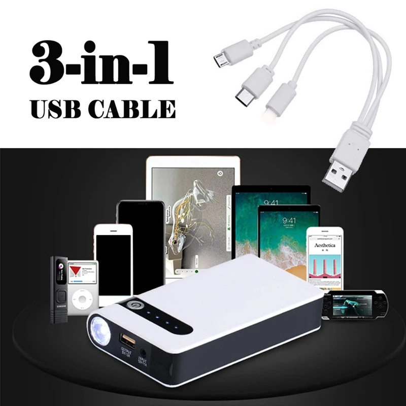 

40GF 20000mAh 12V Portable Car Jump Starter Emergency Battery Booster Power bank Waterproof with LED Flashlight