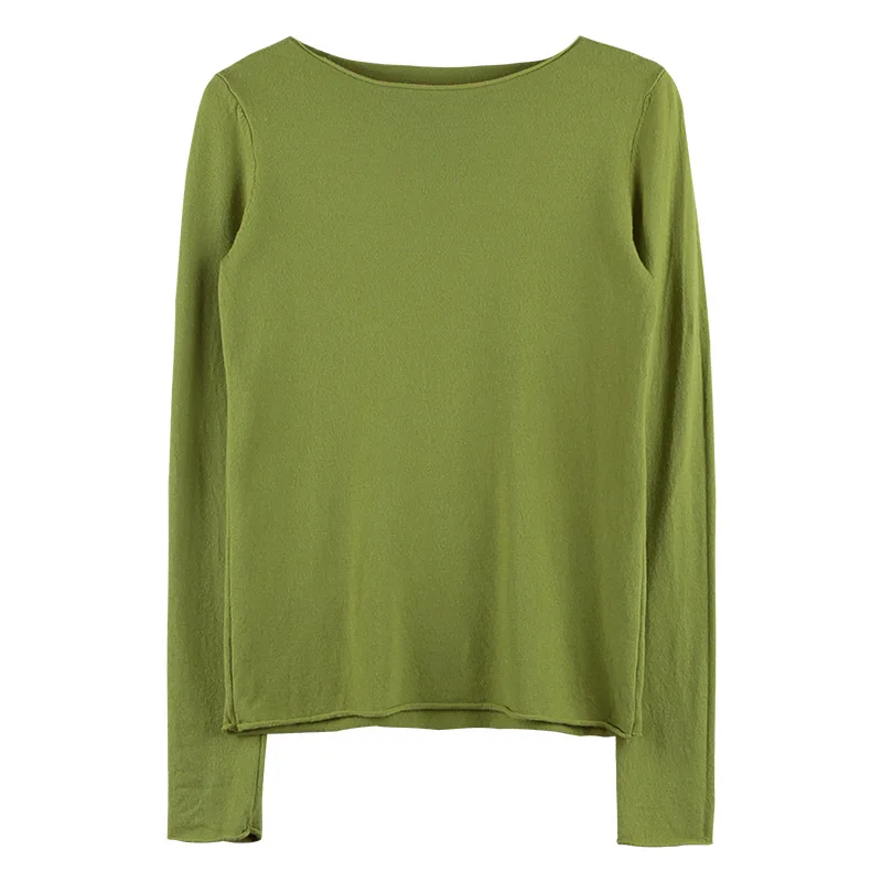 Вязаный свитер с вырезом лодочкой топы Женские однотонные свитера закрученными