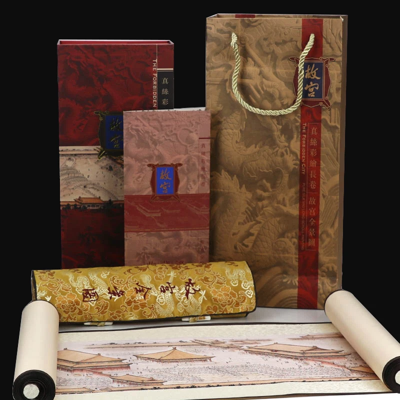 Tangfoo шелковая прокрутка картина императорский дворец китайская парча Настенная