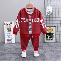 kids designer clothes boys outfits korean fashion letters cardigan coat with zipper t shirts pants childrens clothing sets