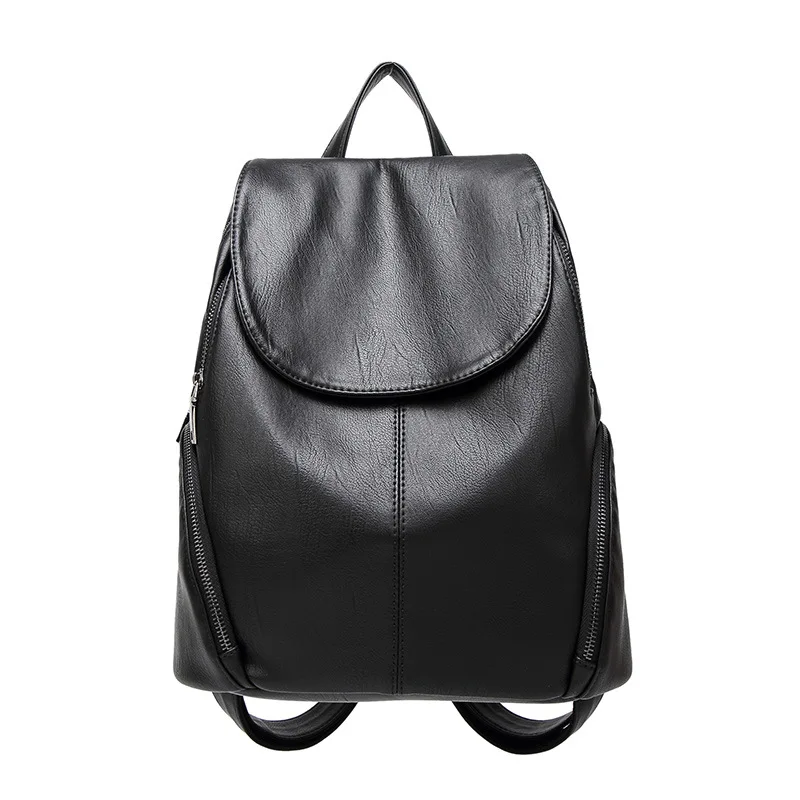 

2021 New Shoulder Bag Female Bag Korean Version Easy To Take Casual Soft Leather Travel Backpack Korean School Style School Bag