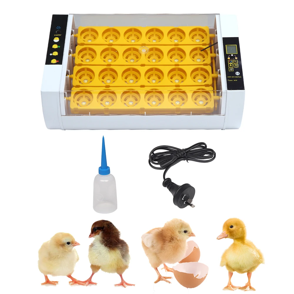 

Digital Egg Incubator 24 Egg Fully Automatic Poultry Incubators LED Light Injector US Plug Automatic Brooder Farm Chick Hatchery