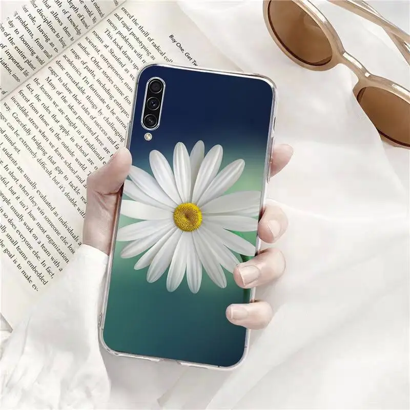 

Daisy art design flower Phone Cases Transparent for Samsung s9 s10 s20 Huawei honor P20 P30 P40 xiaomi note mi 8 9 pro lite plus