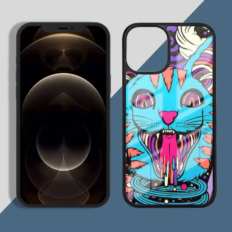 

Colourful Psychedelic Trippy Art Phone Case PC for iPhone 11 12 pro XS MAX 8 7 6 6S Plus X 5S SE 2020 XR