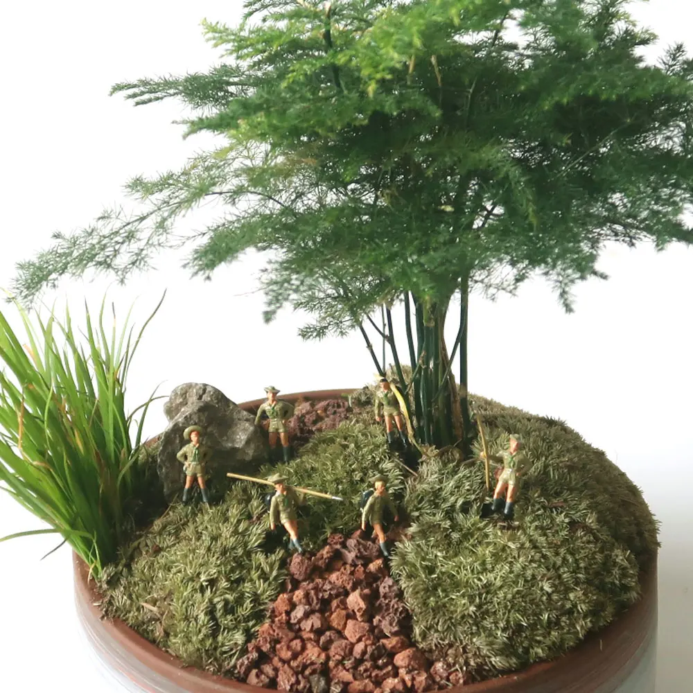 1/87 Model Train Ho Scale Adventure Figurines Diorama Kit Sand Table Scene DIY Micro Lndscape Fairy Garden Miniatures for layout | Игрушки и