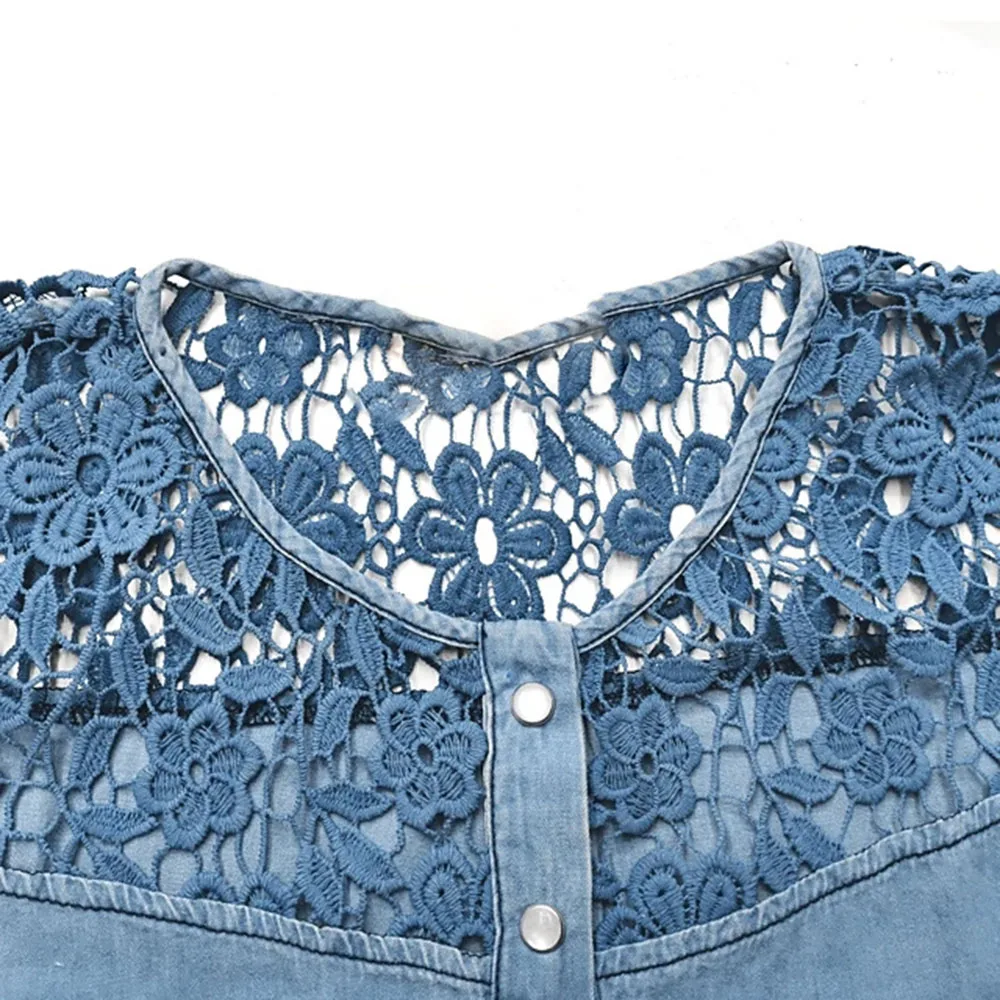 

Western Style 2021 Summer Dress Fashion Casual Loose Sexy Lace Solid Color Perspective Pocket V-neck Summer