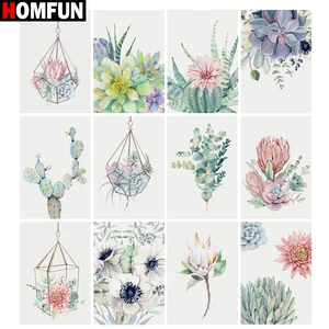 Алмазная живопись HOMFUN, картина сделай сам из квадратныхкруглых страз, Цветочный пейзаж, вышивка крестиком, стразы