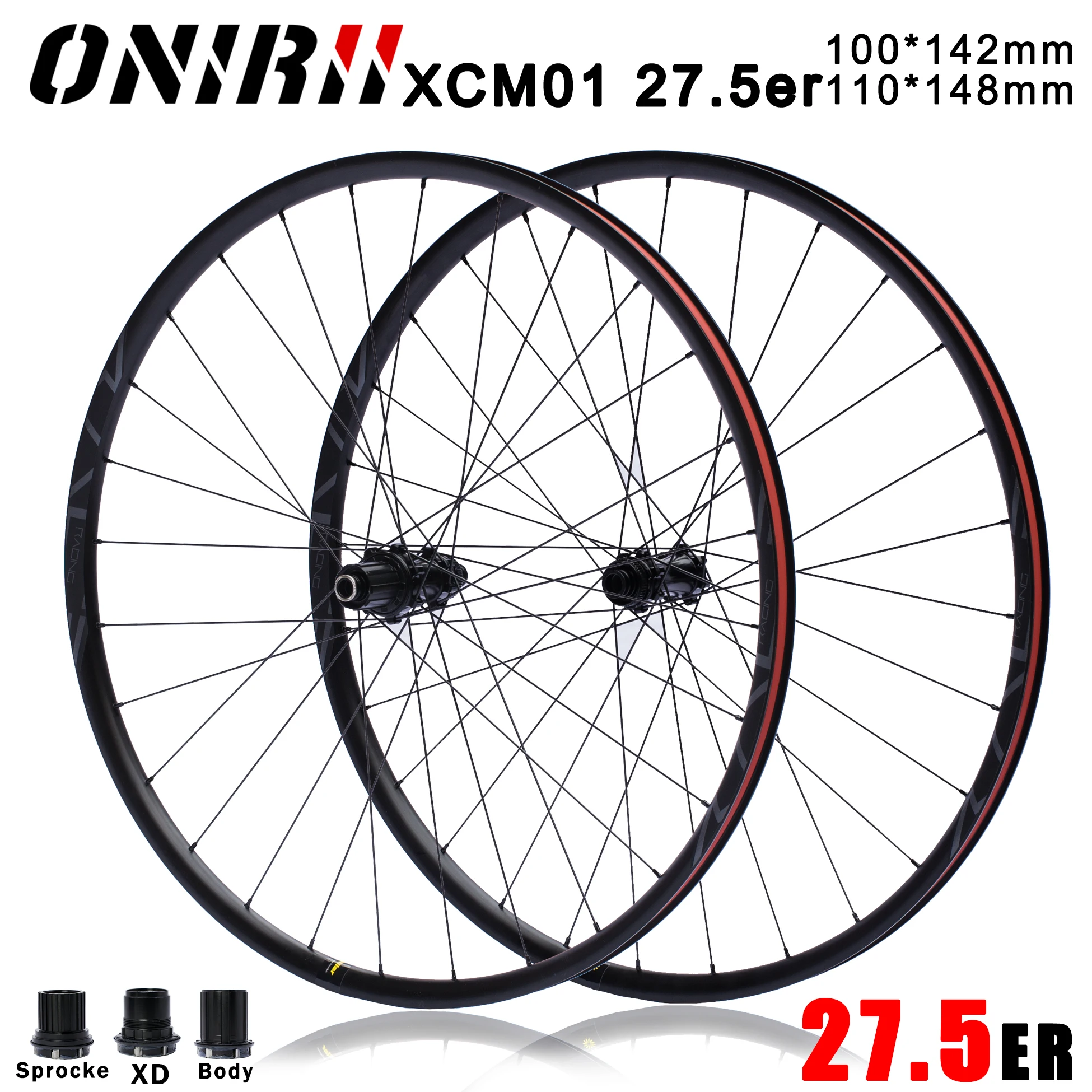 

Ultralight wheelset ONIRII M0127.5 er MTB Aluminum Disc Brake Wheel Pinion XD Body 28h Lager100x142mm110x148mm / HG01G02 Hub New