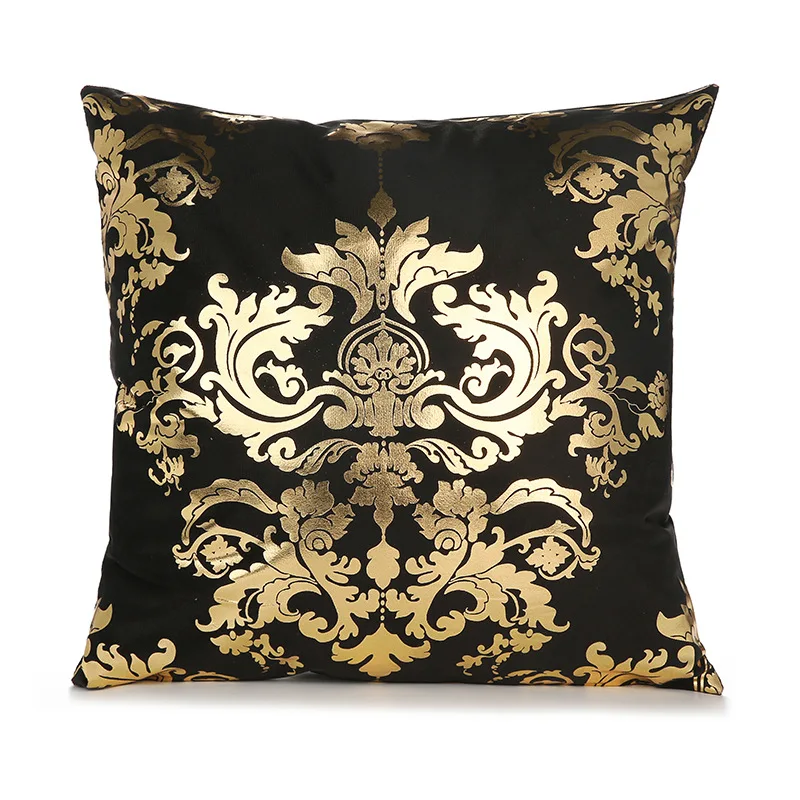 

Decorative Pillows Black Short Plush Bronzing Pillow Sofa Pillow Car Pillow Blankets and Bedspreads 45x45 Cushion Sofa Cover