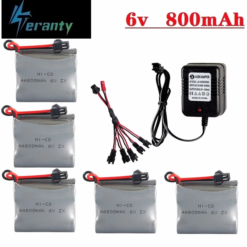 

(SM Plug) Ni-CD 6v 800mah Battery + USB Charger For Rc toys Cars Tanks Robots RC 2877 3831 Boats AA 6v Rechargeable Battery Pack