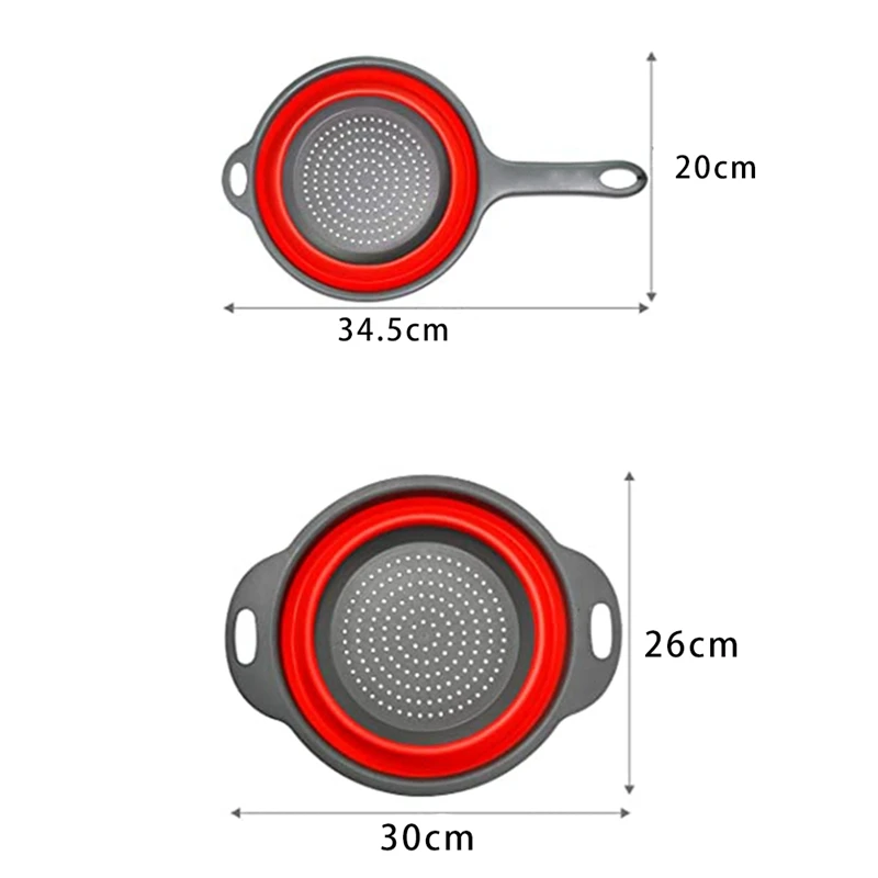 

1 Set Collapsible Silicone Colanders and Strainers with Extendable Handles & 6 Pcs 5.3 Inch Natural Soup Spoons