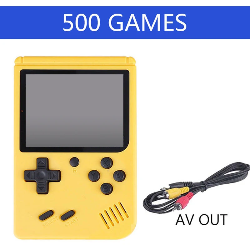 Yellow Новинка 500 игры ретро портативная мини игровая консоль 8 бит карманный портативный игровой плеер встроенные классические игры лучший подарок для ребенка - Цвет: Yellow