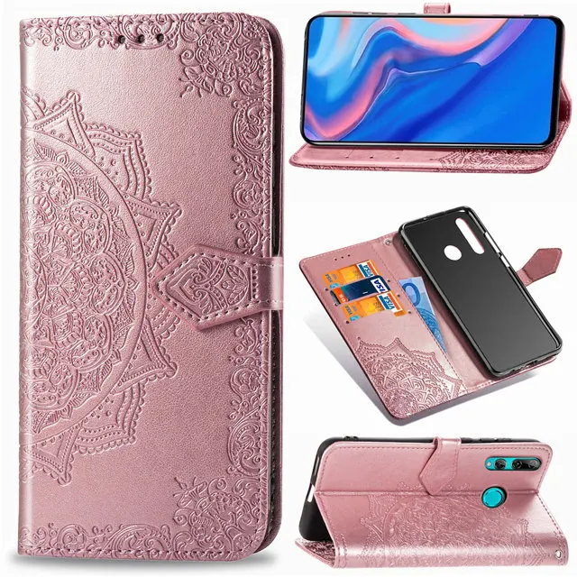 Дурман Цветы Чехол с тиснением для huawei Y5 Y6 Y7 Y9 Pro флип-чехол из искусственной кожи y6 y9 Prime Чехол-бумажник чехол для телефона оболочки