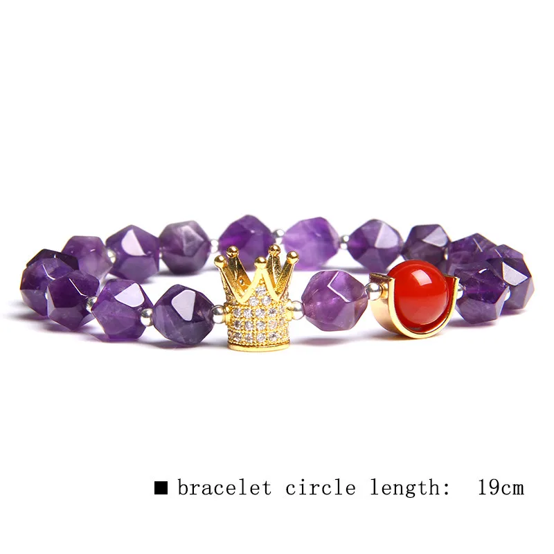 Натуральный браслет с аметистом Корона ограненные Агаты натуральный камень