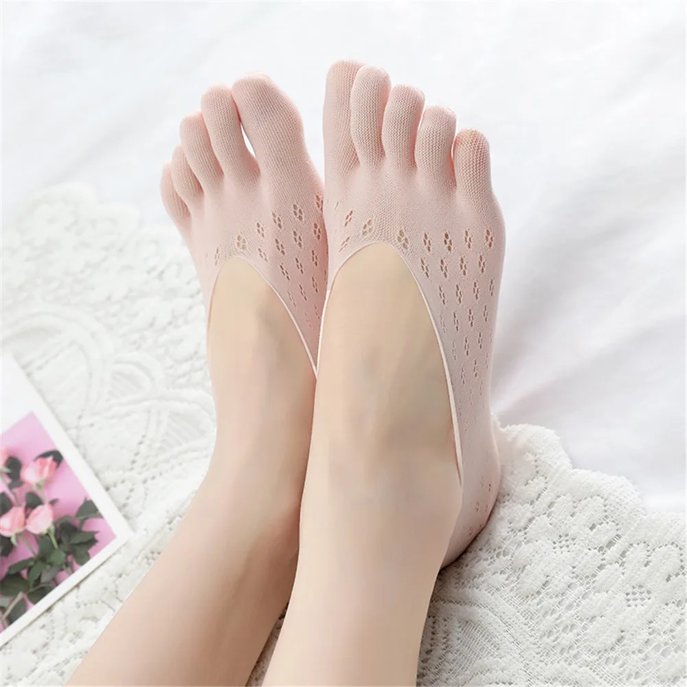 Летние женские бархатные носки с баской дышащие Шлепанцы из кружева сетчатые