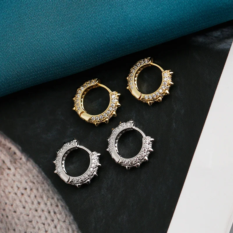 

Small hoop earring for women 925 Sterling Silver Earrings Fine Zircon Round Earrings Luxury Accessories 2020 New Accessories