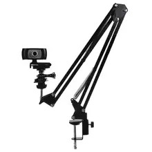 Webcam Stand Strong Flexible Camera Mount With Phone Holder 360-degree Rotation Folding Metal Bracket Desktop Bracket