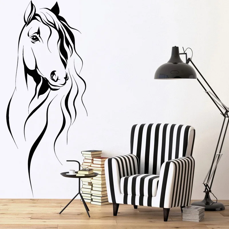 Horse Wall Stickers Pet Animal Vinyl Decal Removable Home Decoration Beautiful Mural O195