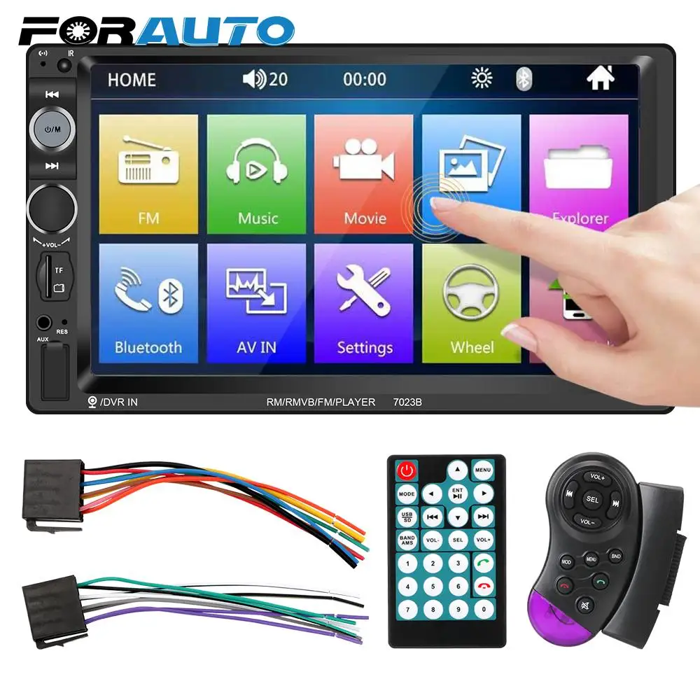 FM приемник Bluetooth Авто Аудио Универсальный 7 дюймов HD сенсорный экран Мультимедиа