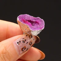 new style natural stone ring adjustable alloy irregular agates ring charms for elegant women love romantic birthday gift