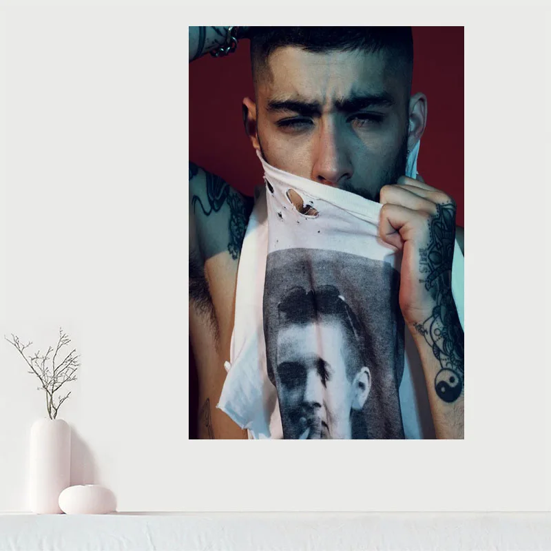 Пользовательский холст Настенный декор Зайн Малик Красочный Плакат ткань