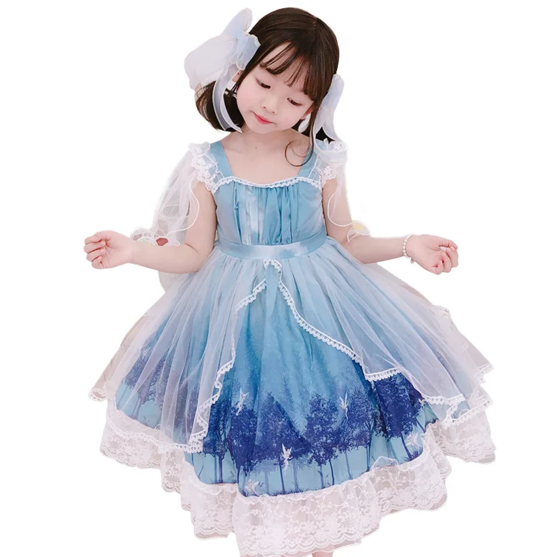 

2020summer Girls Lolita Wedding Children'day Dress Short-sleeved Birthday Gift Kids Dresses for Girls Cosplay Show Party Dress
