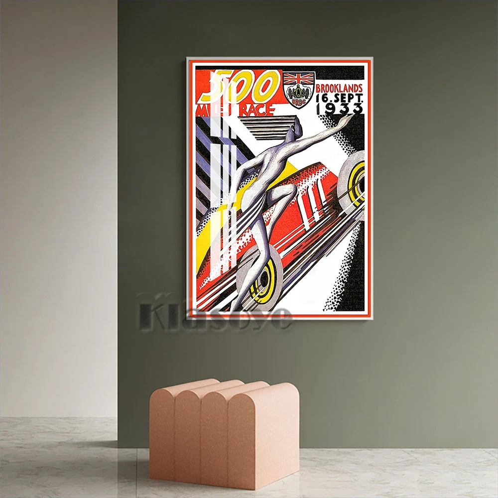 500 миль гоночный бруклз настенная Картина на холсте винтажный постер спортивный
