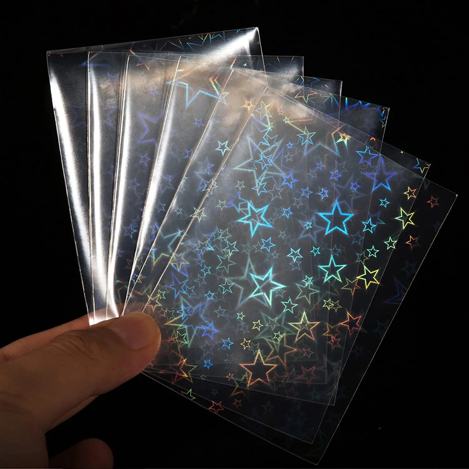 

100pcs 57x87mm Unseal Big Star Small Cards Transparent Laser Clear Sleeves Korea Idol Photo Protector Trading Cards Shield Cover