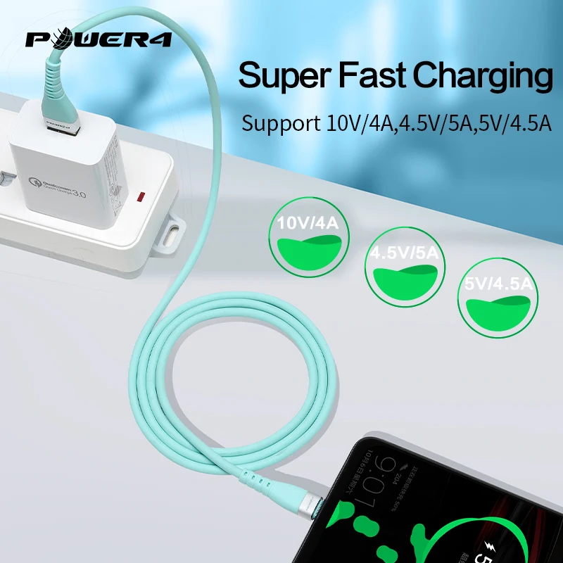Power4 USB C кабель 5A флэш-зарядка usb type C Supercharge для huawei P20 совместимый 3A 2A быстрое зарядное устройство для samsung Xiaomi