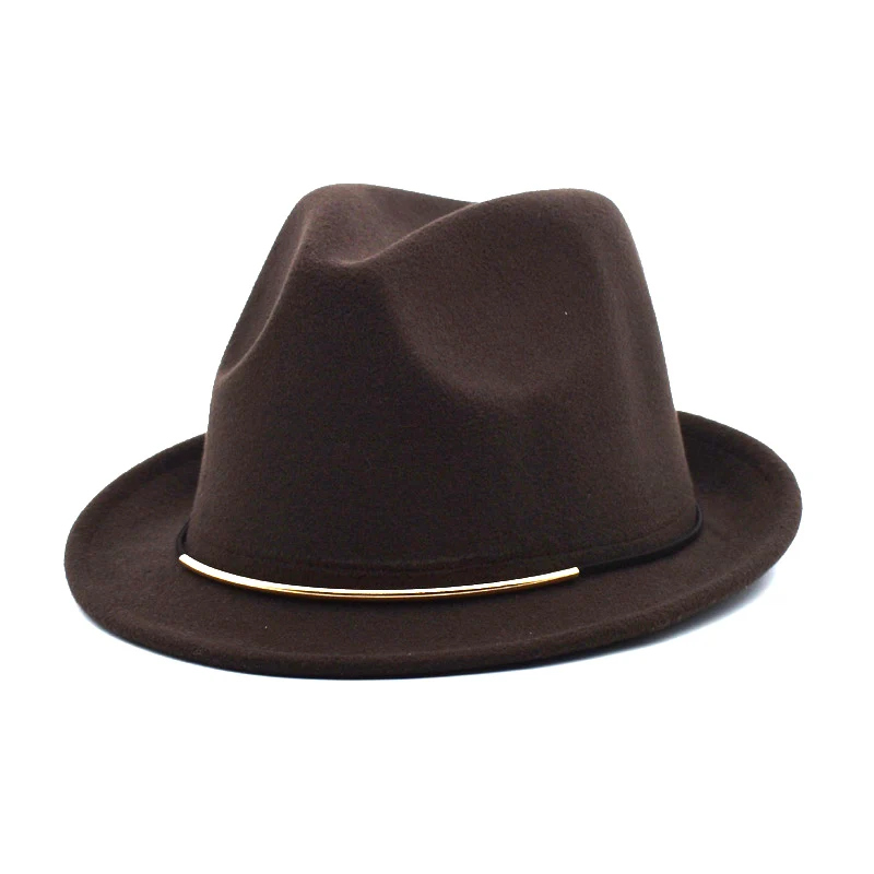 Women's Black Felt Hat Women's Fedora Hat British Retro Top Hat Women's Flat-brimmed Hat Men's Street Gambler Hat F24