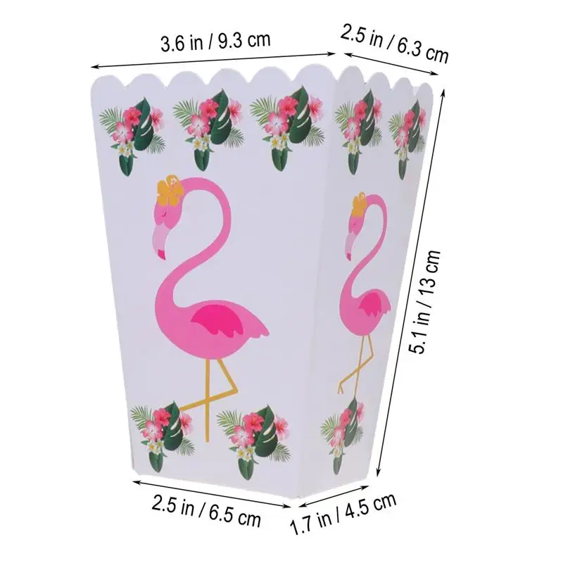 6 шт. детская коробка для попкорна на день рождения конфет с фламинго