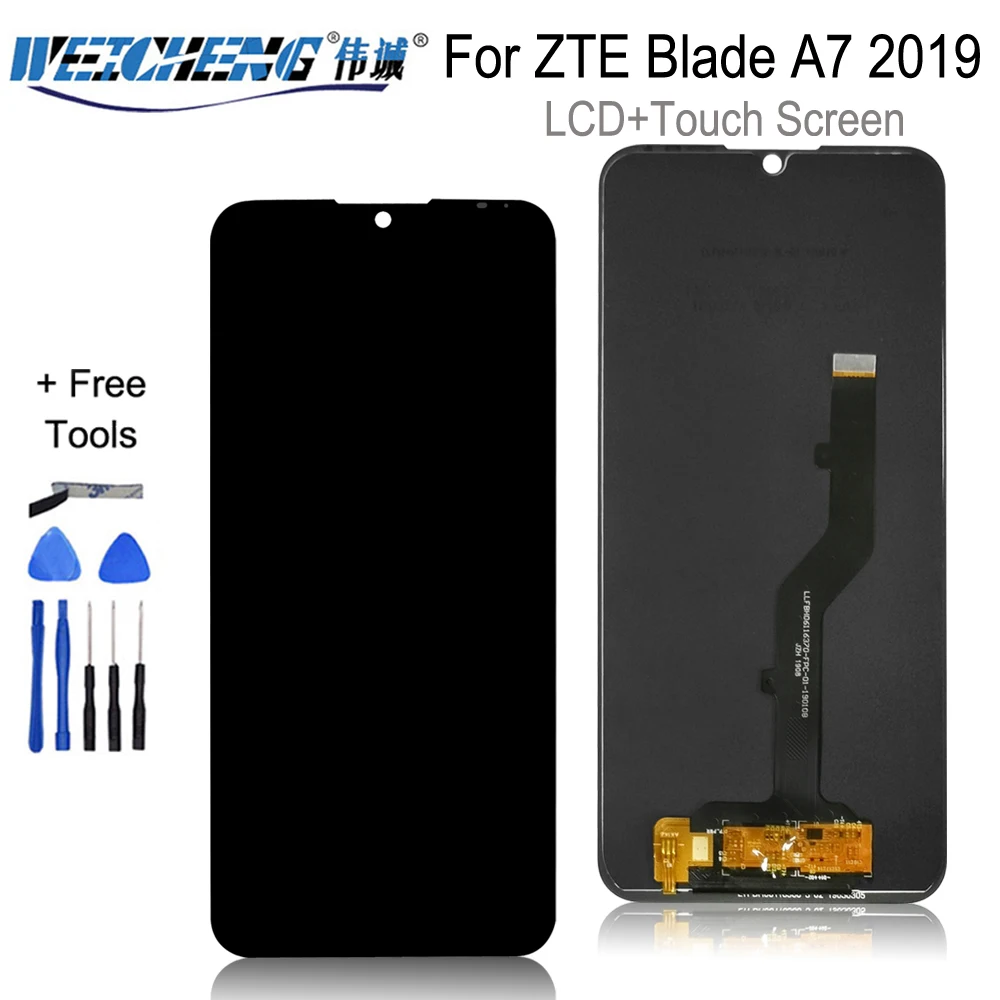 ЖК-дисплей с рамкой для ZTE Blade A7 A7000 6,09 2019RU P963F02, сенсорный экран с цифровым преобразователем, черный цвет, с инструментами ЖК-дисплей с рамкой для ZTE Blade A7 A7000 6,09 2019RU P963F02, сенсорный экран с цифровым преобразователем, черный цвет, с инструментами