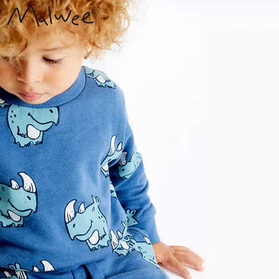 

Новинка Осень-зима 2020, Детский свитшот, пуловер с круглым вырезом и мультяшным принтом, футболка, повседневная спортивная толстовка для мал...