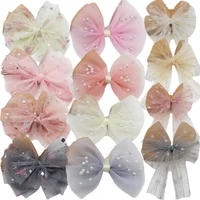 new arrivals sweet girls colorful imitation pearl bow hair clips children fashion hairpins hair accessories girls ornaments