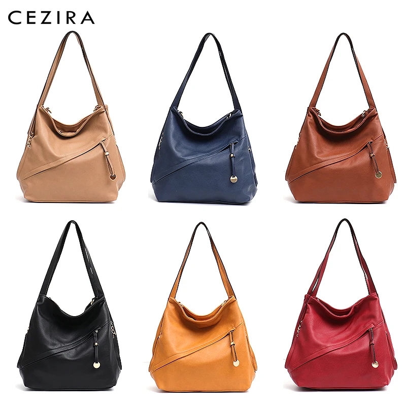 CEZIRA большая модная сумка-тоут на плечо для женщин из искусственной кожи веганов