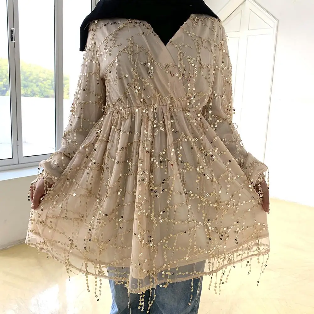 Новинка 2020 года модные кружевные топы в стиле пэчворк мусульманская одежда