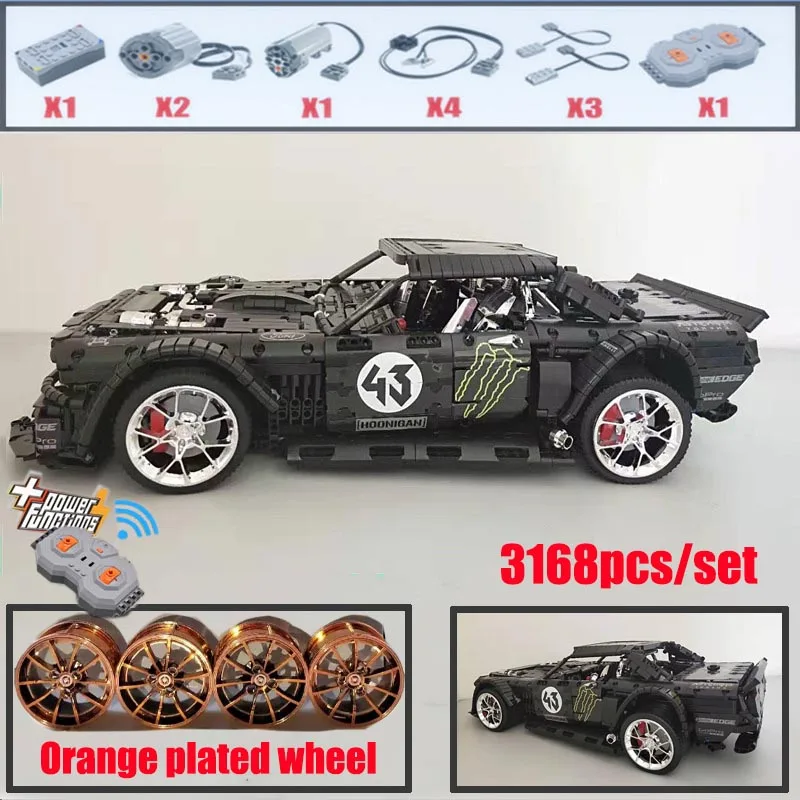 Новый 1965 Ford Mustang Hoonicorn гоночный автомобиль fit дизайн MOC 22970 Совместимость 20102