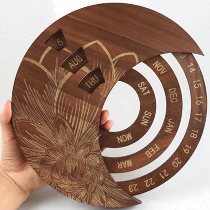 

Calendar Wooden Everlasting Perpetual Wall Hanging Crafts Decorative Xmas Gift Christmas Advent Calendars