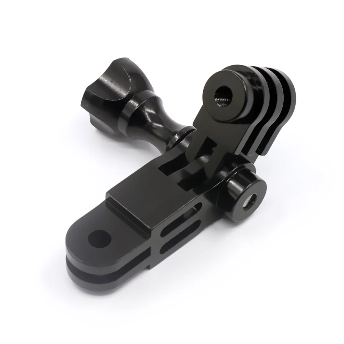 CNC алюминиевый сплав Трехходовой поворотный рычаг фиксированный Адаптер для GOPRO Hero 7 6 5 Session/Xiaomi Yi/SJ/GitUp Экшн-камера - Цвет: Original Black