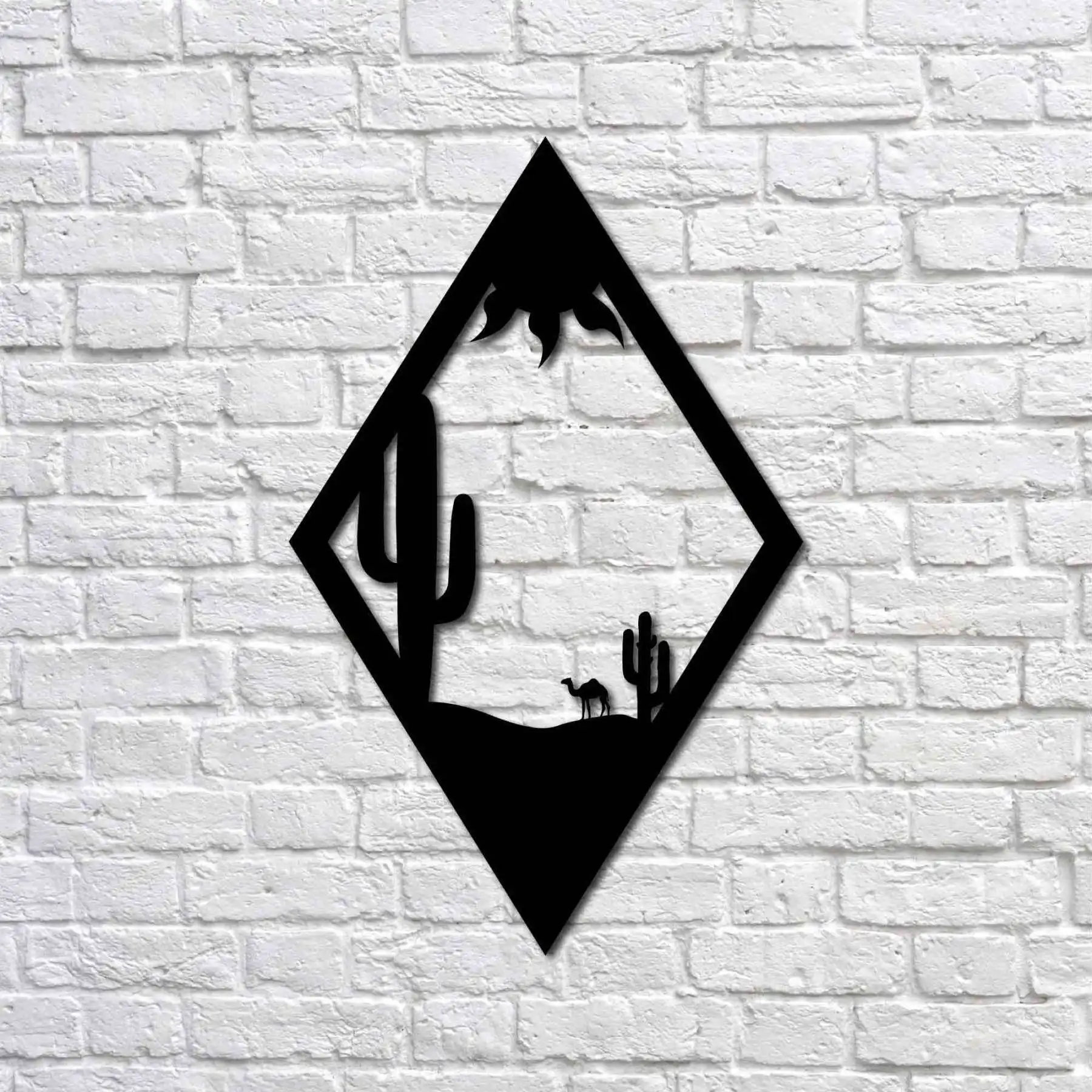 

Metal Wall Art - Desert - Interior Decoration - Wall Hanging - Home Decor - Wall Sign-50x32 cm