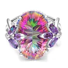 Роскошные ювелирные кольца для женщин, разноцветные аксессуары с кристаллами, обручальные кольца, подарок на Рождество, кольца для девушек