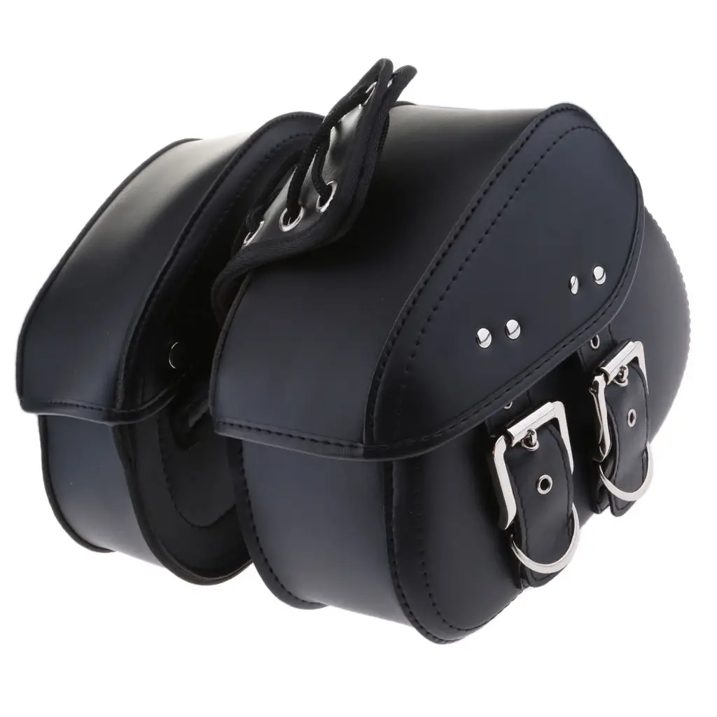 

Мотоциклетные черные кожаные сумки, 2 боковые Чехлы для HARLEY 28x20x10 см