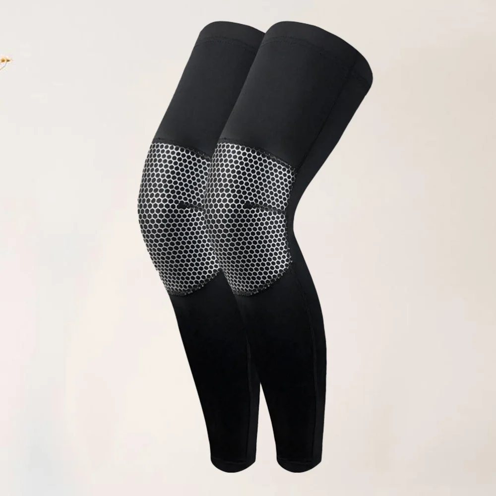 

1 Pair of Extended Breathable Leg Protection Cycling Elastic Sleeves Kneecap Anti-slid Press Kneepad for Man Woman Basketball