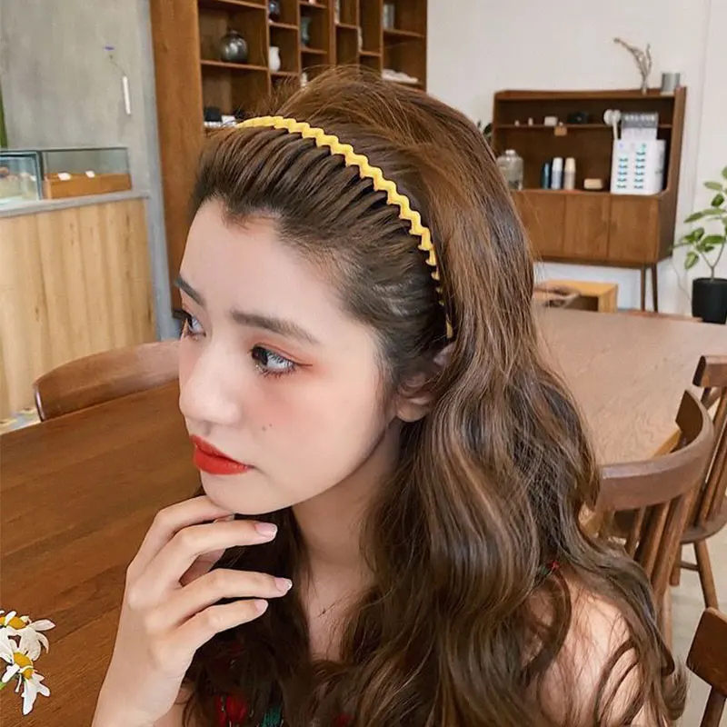 Модный простой головной убор однотонный пластиковый гребень для волос повязка