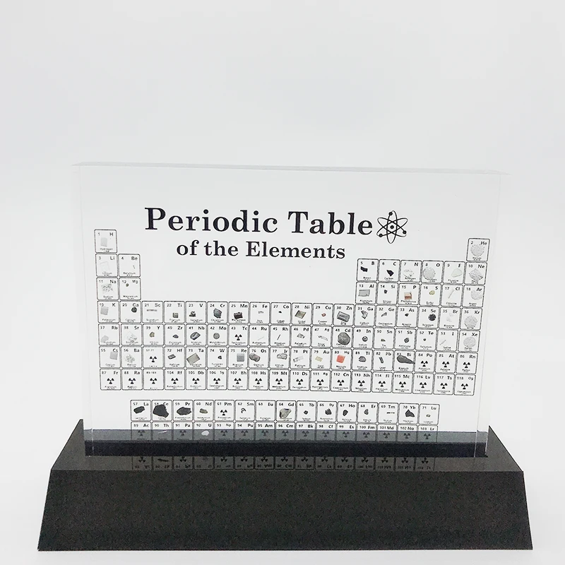 Stock Supply Drop Shipping Periodic Table With Real Elements  Acrylic Embeeded 83 Kind Sample Inside Perfect Gifts Collections