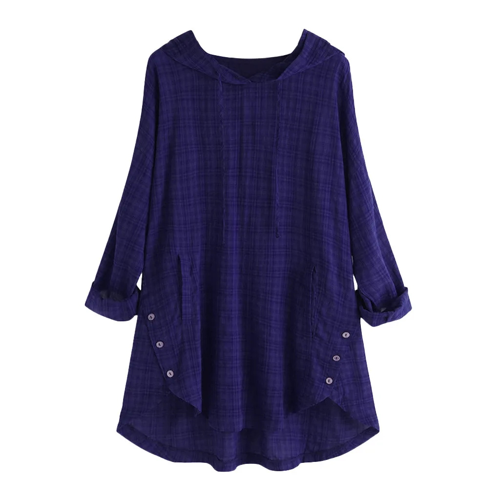 Блузка женская летняя с капюшоном и длинным рукавом повседневная мешковатая