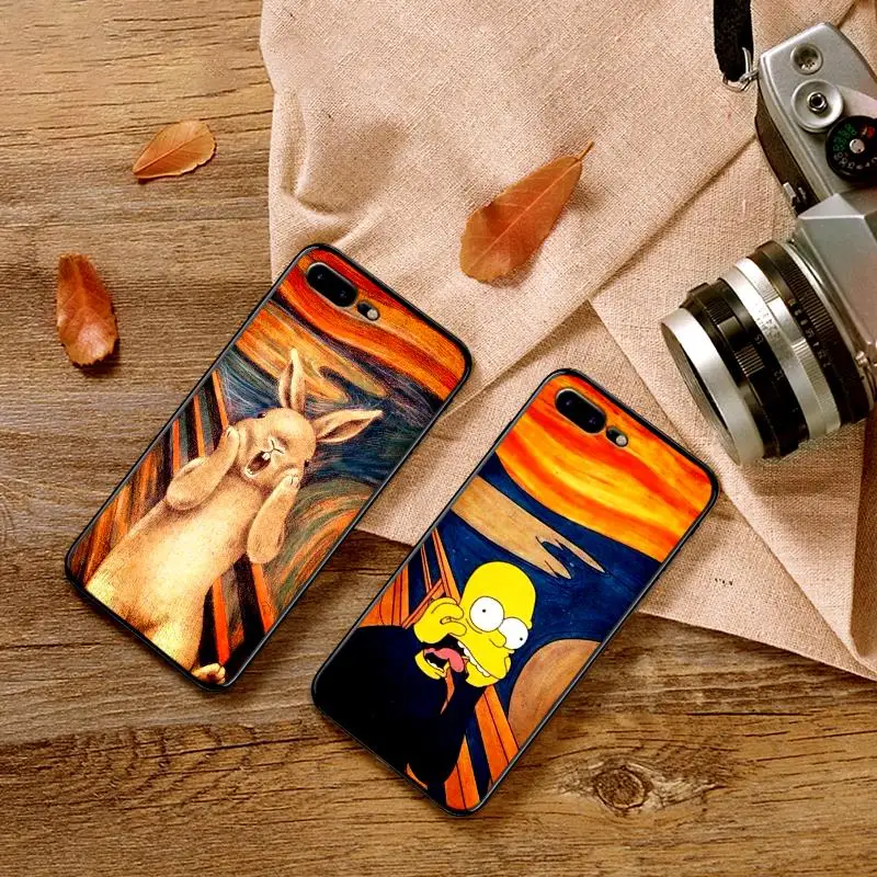 Крик от Munch ультра тонкий чехол для iPhone XS Max XR Мягкий силиконовый X 6 6S 7 8 Plus Coque Funda |