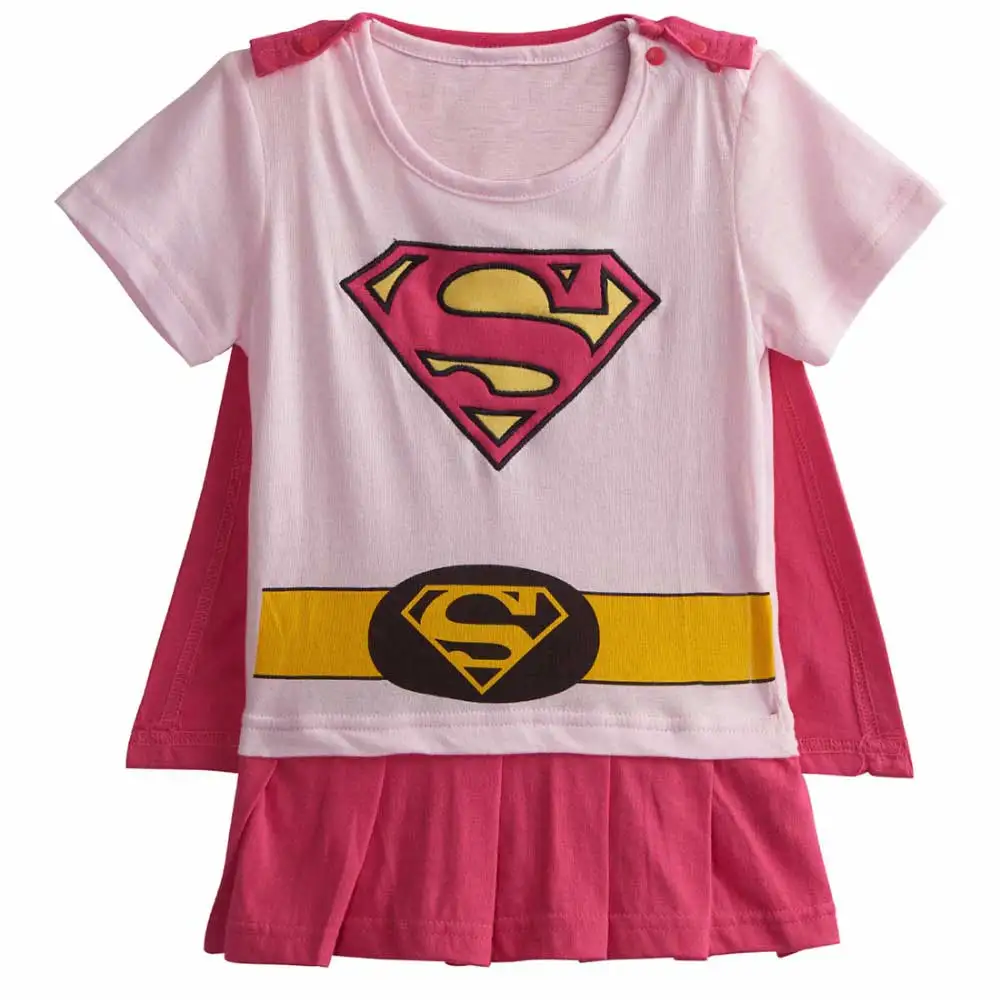 Новые детские футболки различного цвета и различными рисунками - Цвет: Super Girl Pink