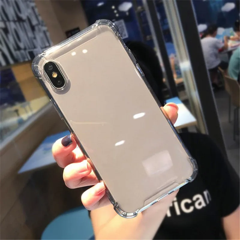 Противоударный бампер прозрачный силиконовый чехол для телефона iPhone X XS XR Max 8 7 6 6S