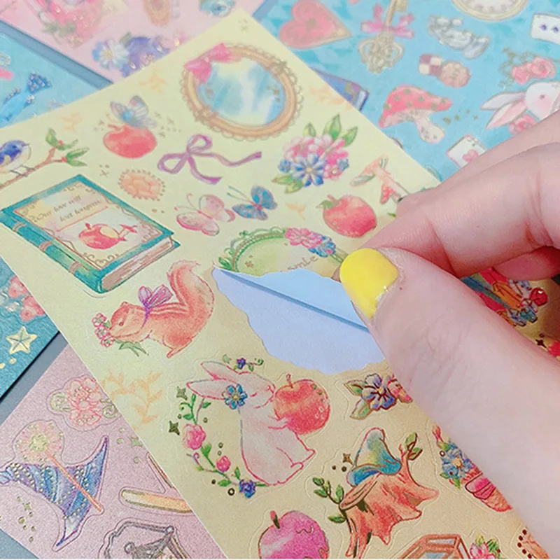 1 шт. милые наклейки с бронзированием Kawaii животные канцелярские Bullet Journal для Diy